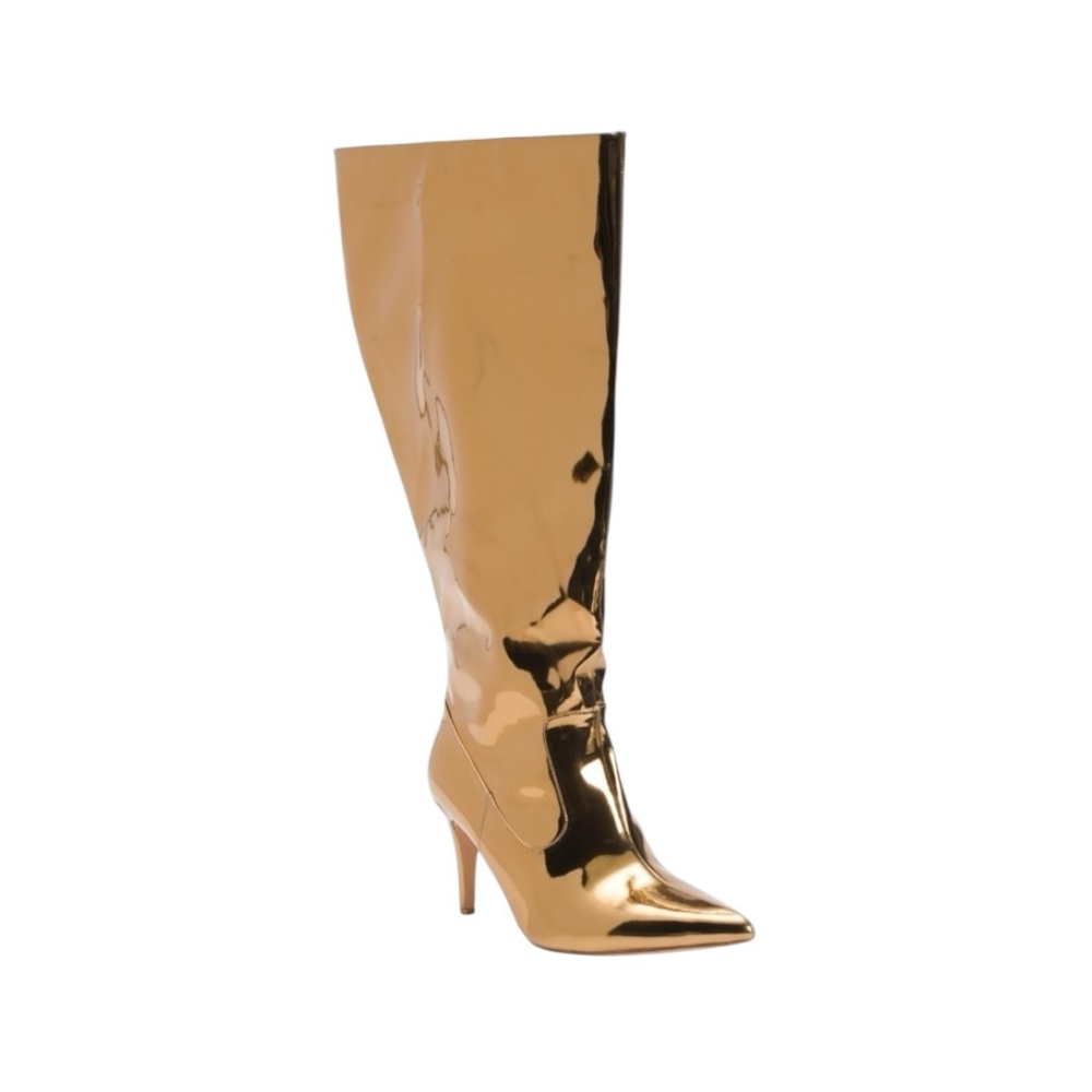 Fashion to Figure Shiny Gold Heeled Boots